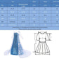Princess Costume Long Cape Birthday Party Dress Up With Crown,Magic Wand,Wig,Gloves For Little Girls 7-8 Years(140Cm,K32)