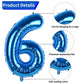 Biapian 40 Inch Blue Number 60 Balloons, 8Pcs Large Foil Number 6 & 0 Balloons With 18'' Blue Silver Heart Shape Balloon For 60T