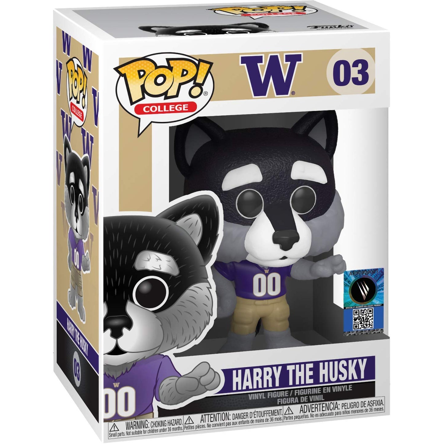 H?A?R?R?Y The Husk?Y [Uw]: Fun?Ko P?O?P?! College Vinyl Figure Bundle With 1 Compatible 'Toysdiva' Graphic Protector (003-43280