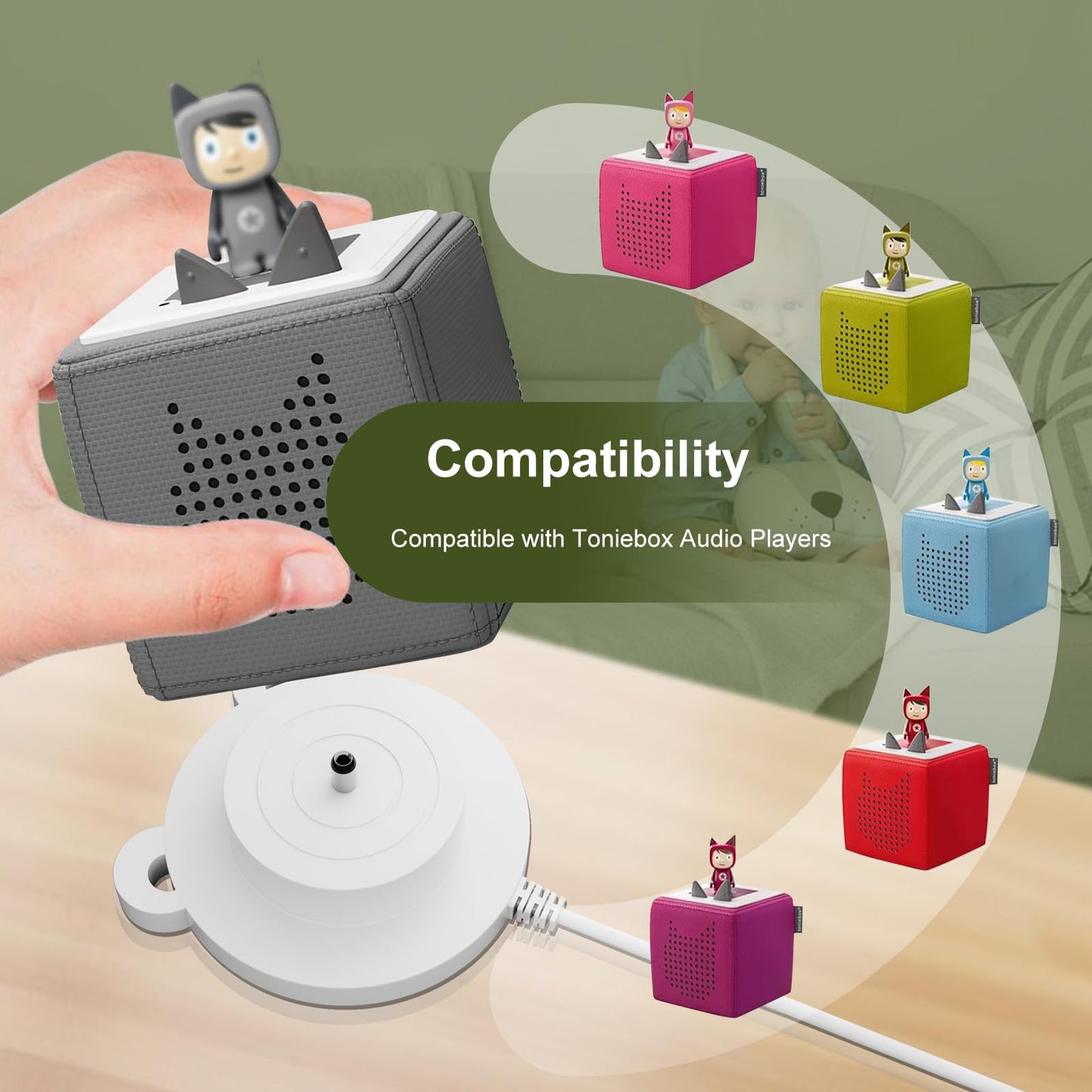 Replacment For Tonies Charger Compatible With Toniebox Audio Player Starter Set For Kids, For Tonie Box Charging Base Station Po