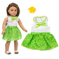 Xfeyue American 18 Inch Doll Clothes And Accessories 5 Sets Doll Clothes Dress Outfits + 2 Random Style Shoes For 18 Inch Doll Clothes
