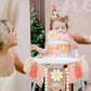 Ereniko Boho Pink Daisy Handmade Burlap Birthday High Chair Banner Wild One Cake Topper Birthday Cone Hat Happy Birthday Party D