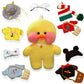 LALAFANFAN Cute Yellow Duck Plush Toy Stuffed Animal with 12 Accessories, DIY Dress Up Clothes, Kawaii Duck Plush for Kids