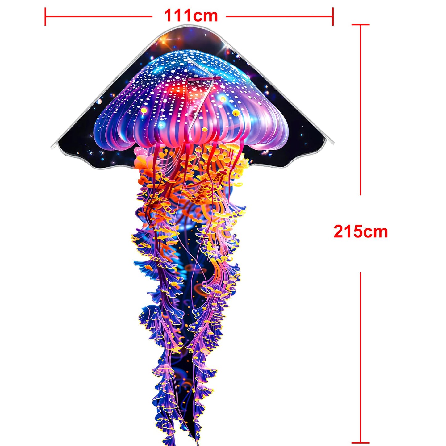 HENGDA KITE Jellyfish Kite Medusa Kite for Kids Beginners and Adults,High Definition Printing,Easy to Fly and Assemble,Suitable