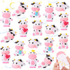 Jenaai 24 Pcs Cute Rubber Cows Bulk Squeak Floating Cow For Kids Bath Toys Rubber Animals Swimming Shower Bathtub Toy Favors For
