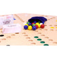 AmishToyBox.com Travel Marble Chase Wooden Board Game Set - Double-Sided 23" Board, Includes Carry Bag, Marbles, Cards - Beige