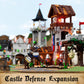 Funwhole Medieval Training-Ground Lighting Building-Bricks Set - Creator Castle With 5 Medieval Soldier Minifigures Collectible Display Set 964 Pcs For Adults And Teen
