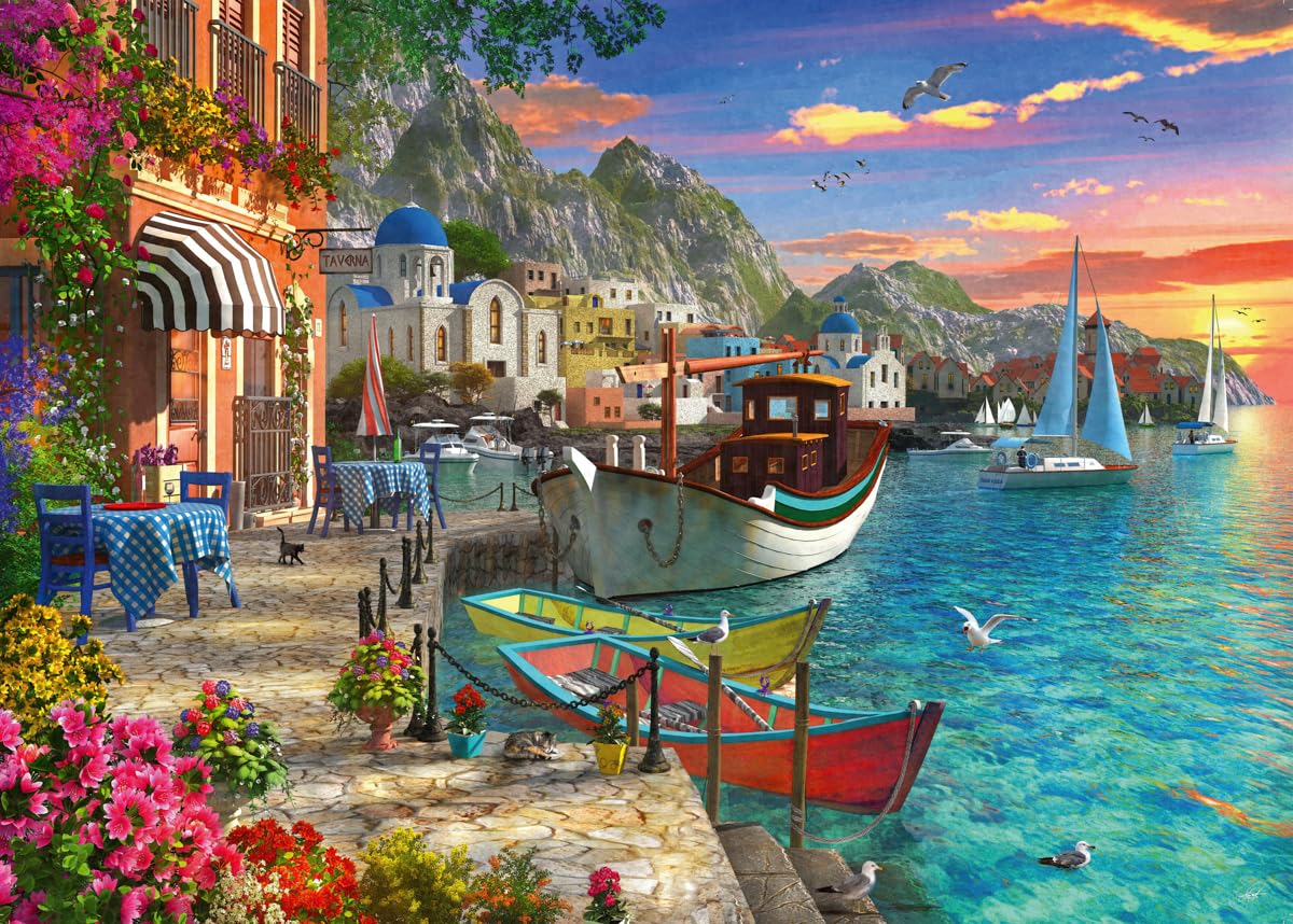 Ravensburger Grandiose Greece Jigsaw Puzzle | 1000 Piece Delight for mature-themeds | Unique & Perfectly Fitting Pieces | Softclick Technology | Anti-Glare & enhanced Quality