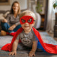 Riorand Superhero Capes And Mask For Kids,Superhero Costume Boys Grils Christmas Halloween Cosplay For 3-10 Years Old 2Pcs (Red+