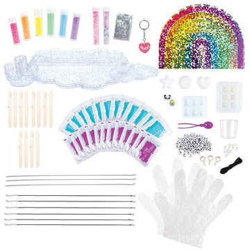 Fashion Angels Crystal Clear Jewelry Workshop Super Set (12574), DIY Jewlery Resin Kit for Beginners, Comes with Molds, Clear Ep