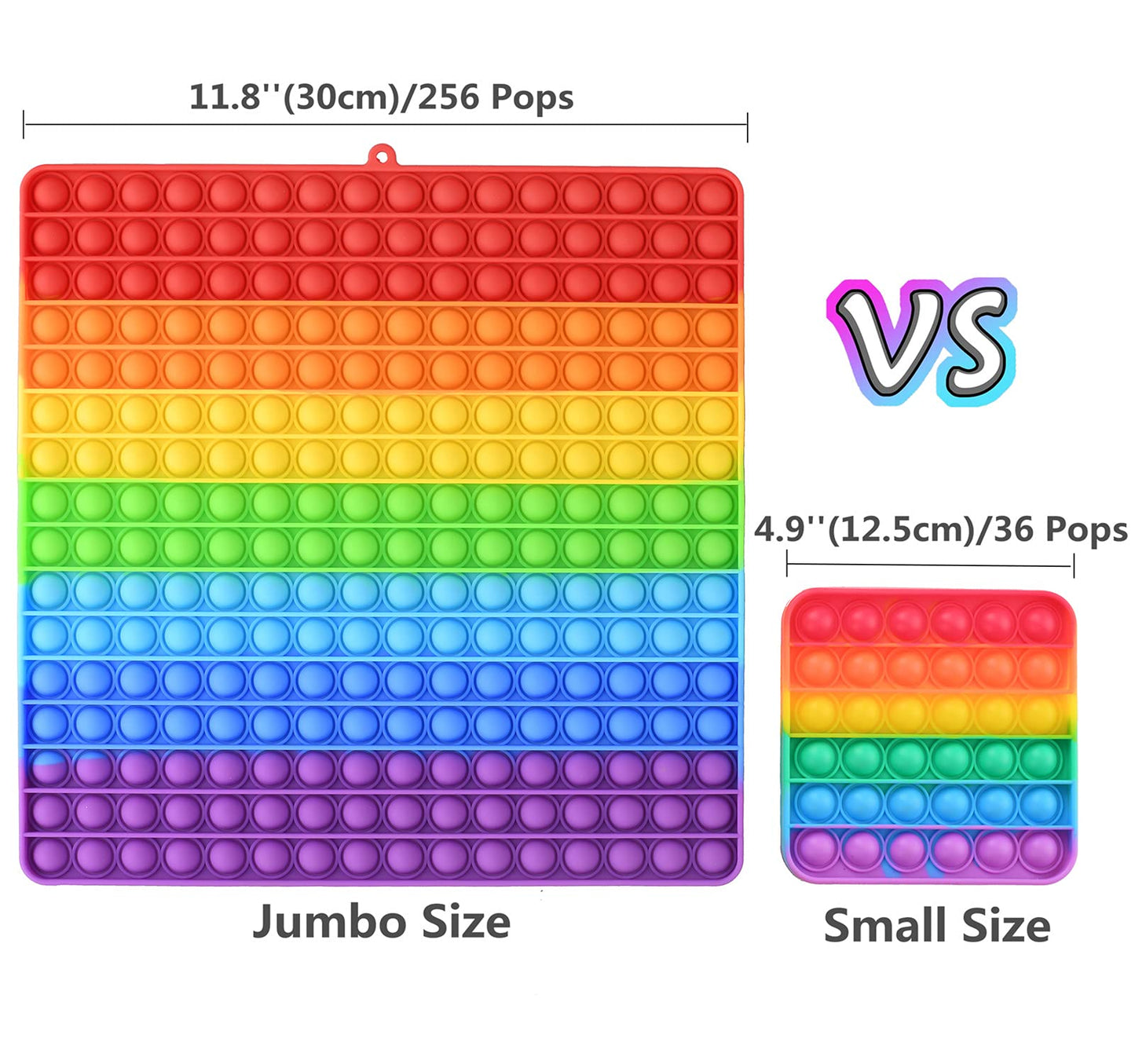 BFUHST Large Bubble Fidget Toy, 12 Inch Jumbo Silicone Stress Reliever, Rainbow Color, Model BF21070002T