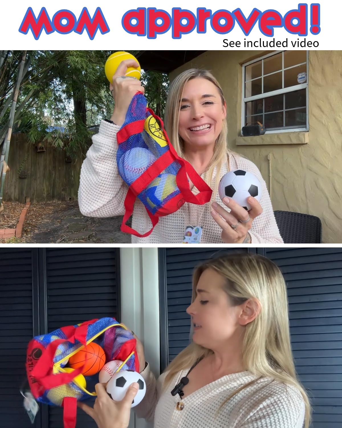 Hero Brands My First Sports Bag! 6-Pack Of 3.5 Inch Foam Balls With Gym Bag, Kids And Toddlers 3+, Bouncy Balls, Toddler Sports