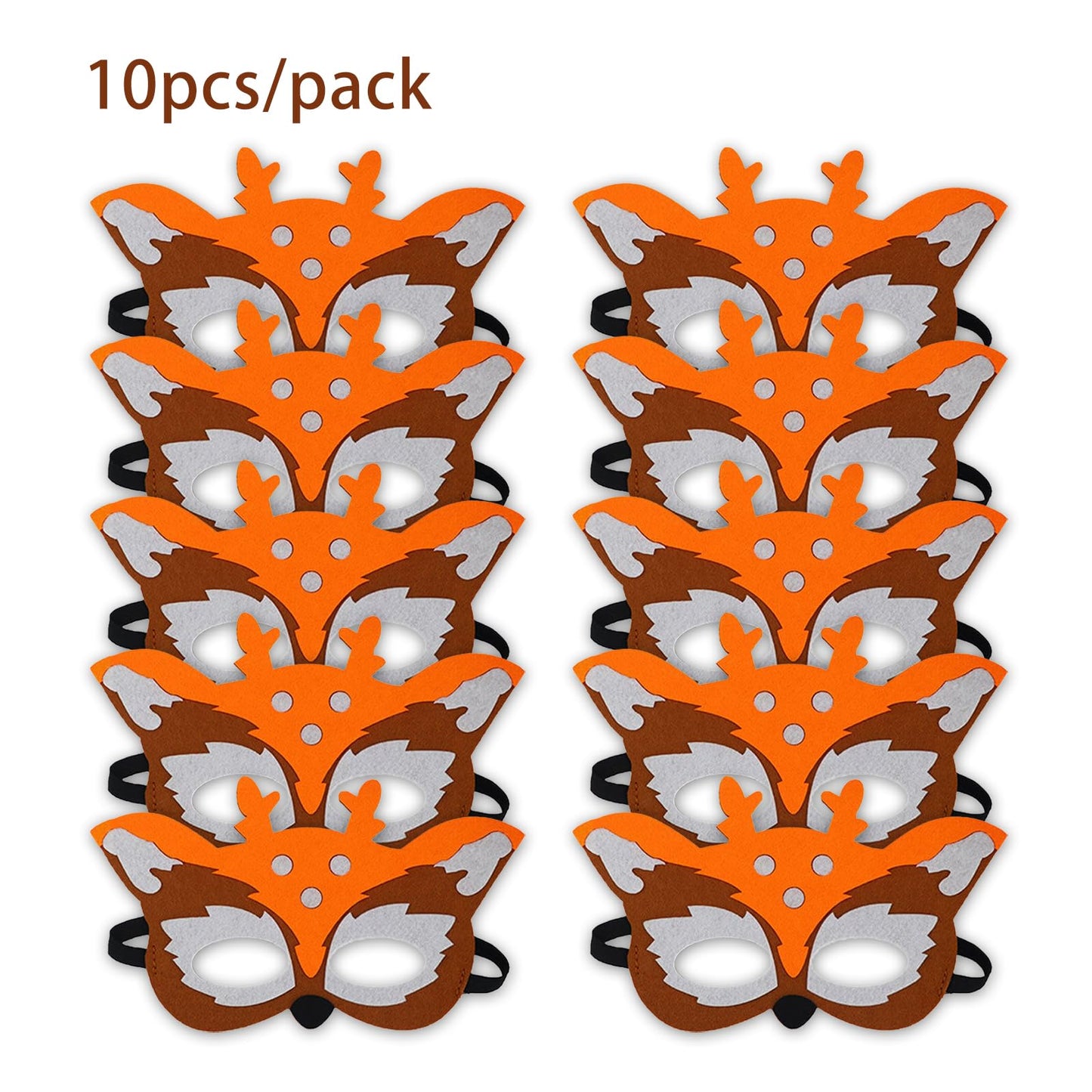 Jtnohx Felt Animal Masks, 10 Pcs Halloween Mask, Animal Costume For Birthday Party Supplies (Sika Deer Mask)