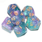 DND Dice 7Pieces, Cosmic Purple Green Mixed Polyhedral DND Dice for RPG MTG Table Game Dice