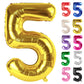 Gold Number 5 Balloon 40 Inch, 5 Balloon Number, 5Th Birthday Decorations, Gold Party Supplies For Boys Girls