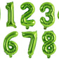 TONIFUL Number Balloons 16 Inch Light Green 0-9 Number Mylar Foil Balloons 10 Pcs Custom Digital Balloons for Birthday Party Eng