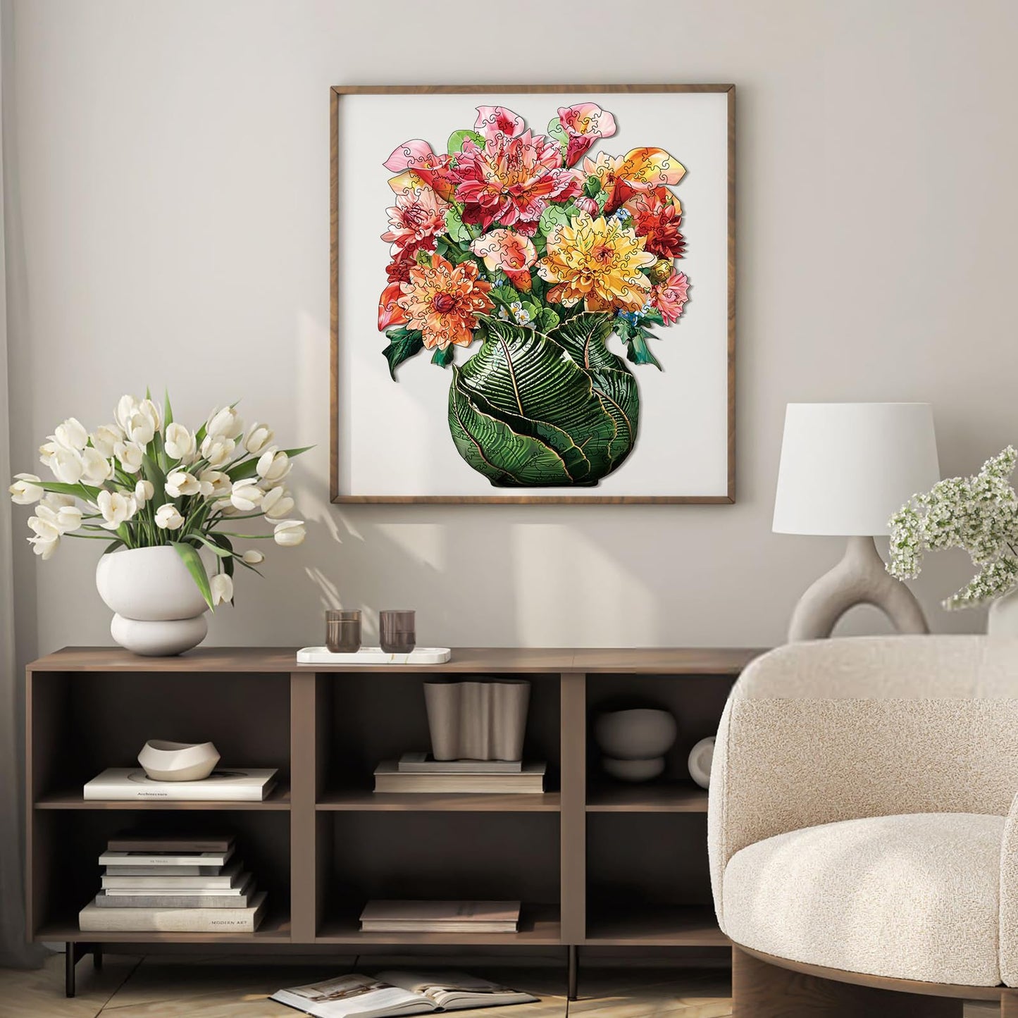 Flower Wooden Puzzles for mature-themeds  200pcs Wooden Jigsaw Puzzles for mature-themeds  Flowers Unique Shaped Jigsaw Puzzles Creative Gift for Friend Family Game Medium Size 9.6'' x 11.8''