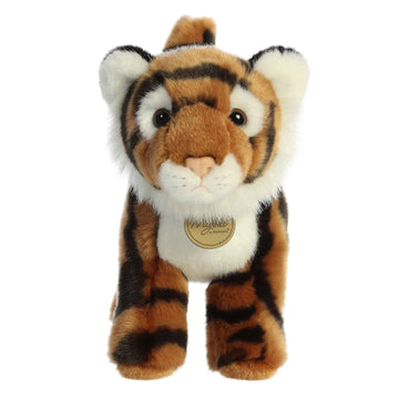 Aurora® 10-Inch Realistic Miyoni® Bengal Tiger Stuffed Animal - Brown Polyester Plush Toy