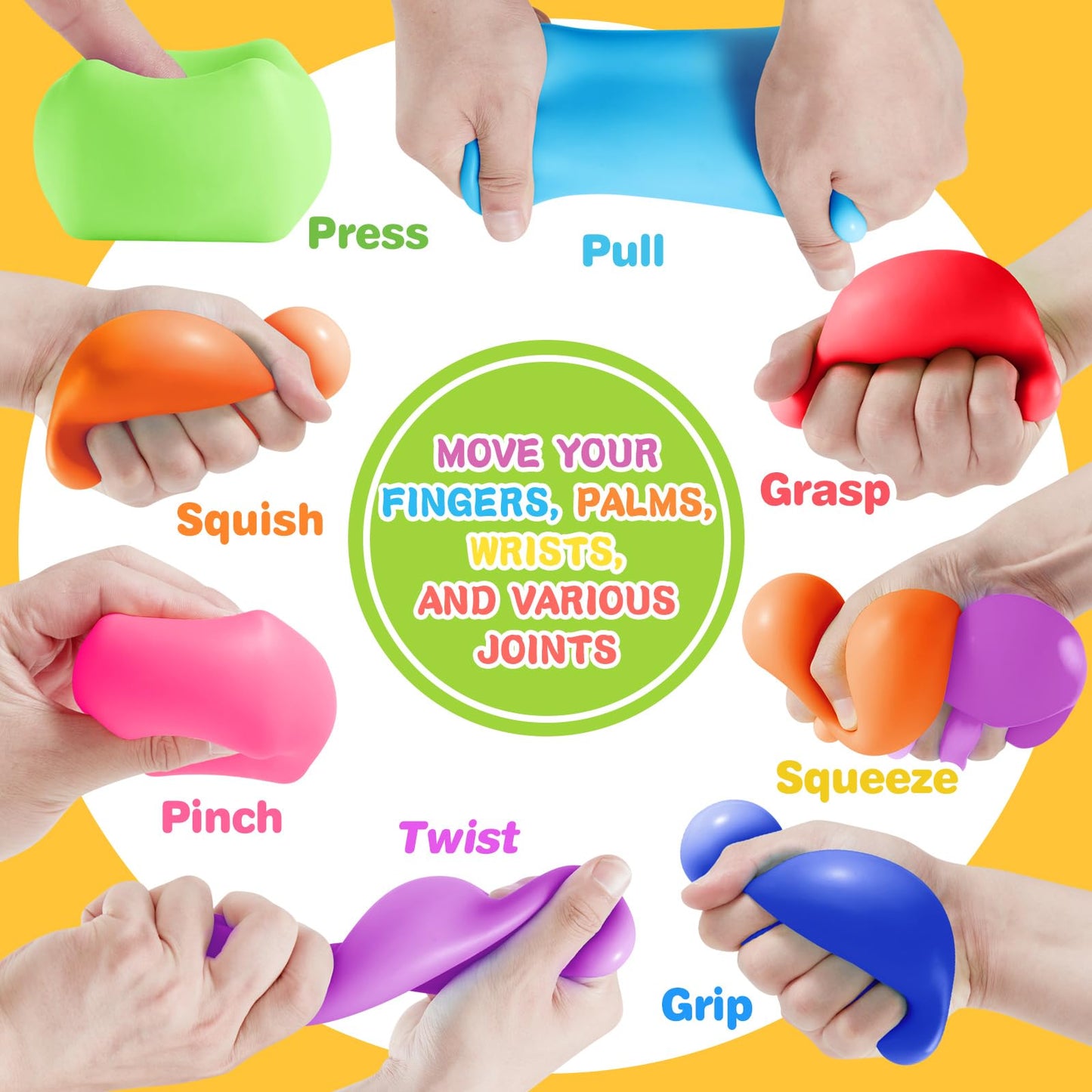 Viroucal Slow Rising Stress Cube 30 Pack - Assorted Color Fidget Stress Balls, Soft Squishy Toys for Anxiety Relief, Classroom Prize