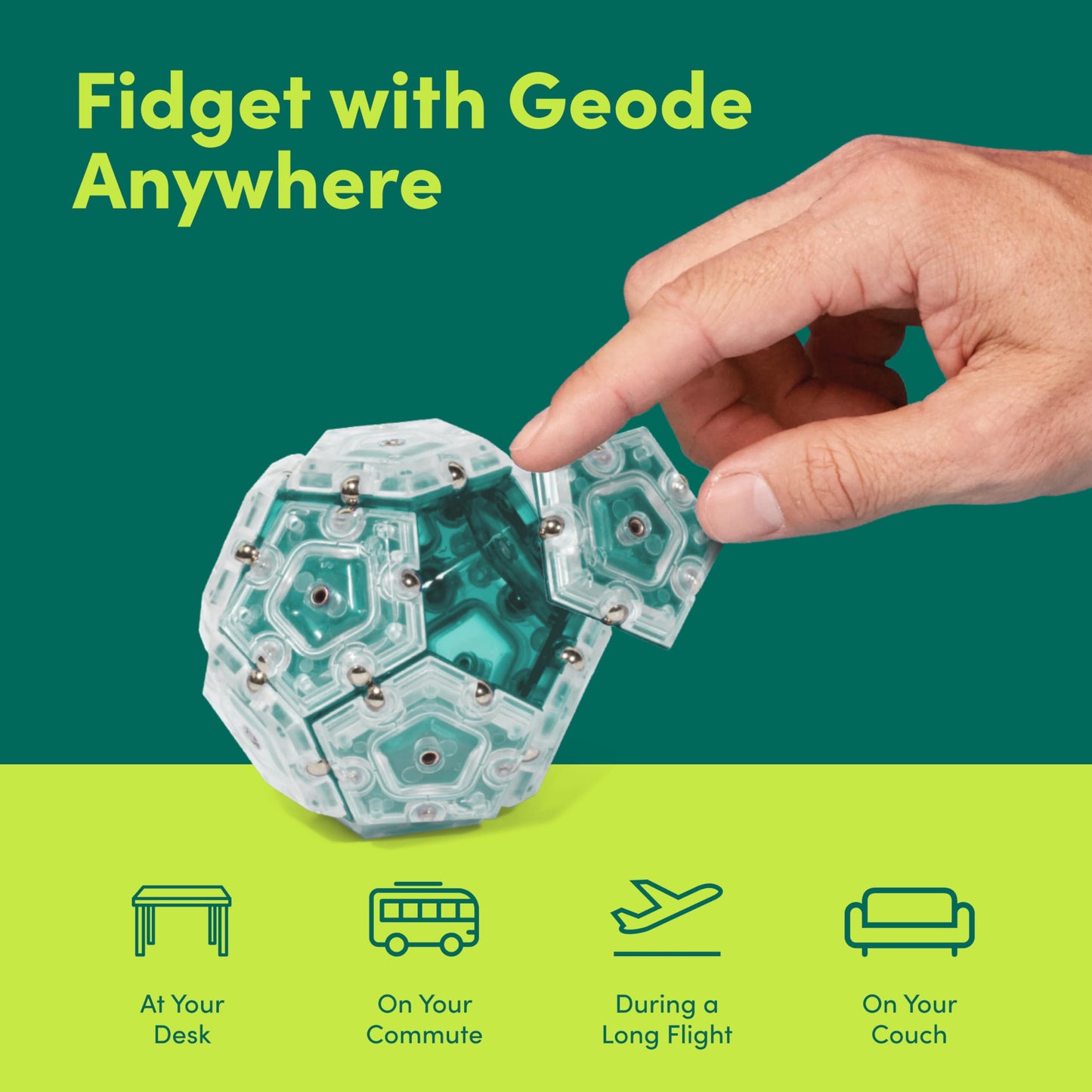 Speks Geode Sphere Magnetic Fidget Toy For Adults & Teens 14+ | Sensory Gadget For Stress Relief And Anxiety, Office Desk Toy Pr