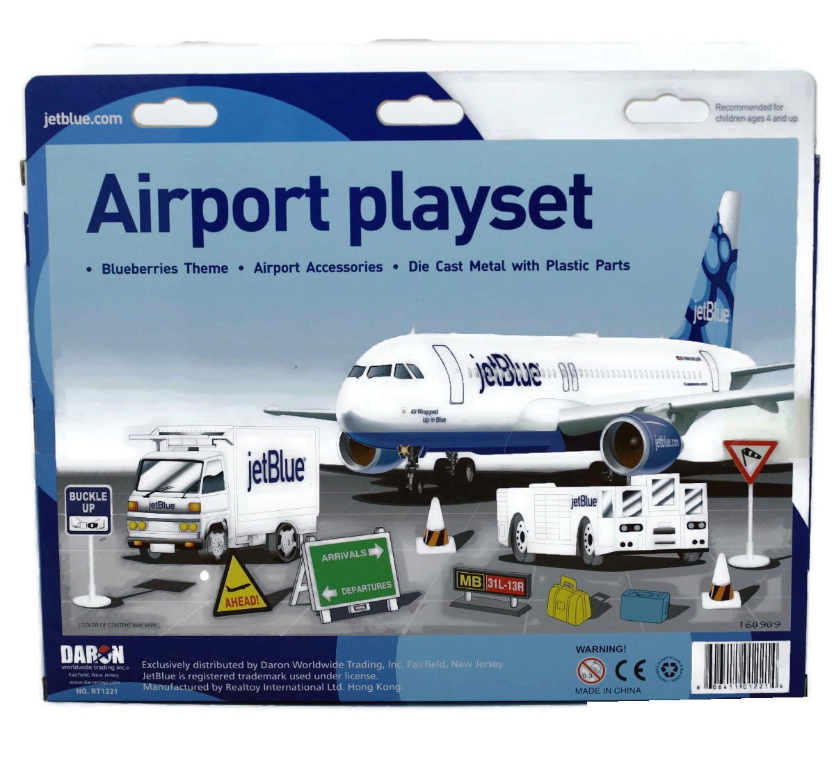 Daron jetBlue Airport Play Set - Medium Size, Blue Plastic Model RT1221