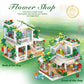 Jimujia Flower Shop Building Blocks Toy Set 742 Pieces Girl'S Favorite Flowers House Building Set Coffee Shop Gift For Kids Cons