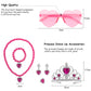 Vorlits Girls Pink Costume Set Rainbow Tutu Dress For Kids Movie Cosplay Dress Up Outfits Halloween Birthday Party