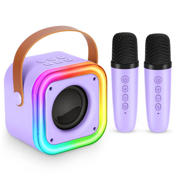 Mini Karaoke Machine For Kids, Girl Toys Gifts, Kids Karaoke Wireless Microphone For 4,5,6,7,8,9,10,11,12 Years Old Boys And Girls Christmas Party Gifts Toys (Purple)