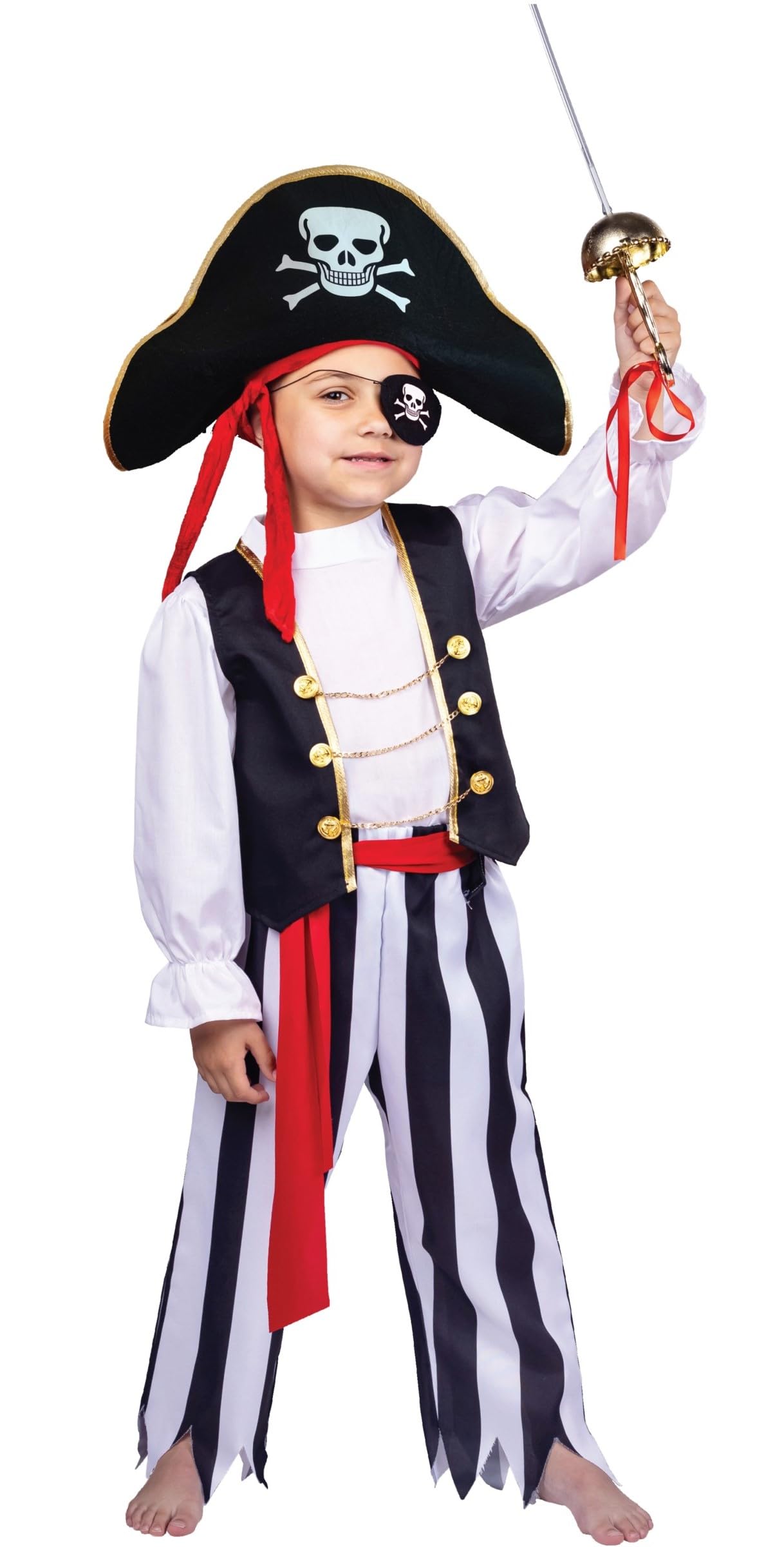 Dress Up America Kids Pirate Costume - Authentic Boys Pirate Costume For Halloween, Birthday Parties, & Role-Play Dress Up