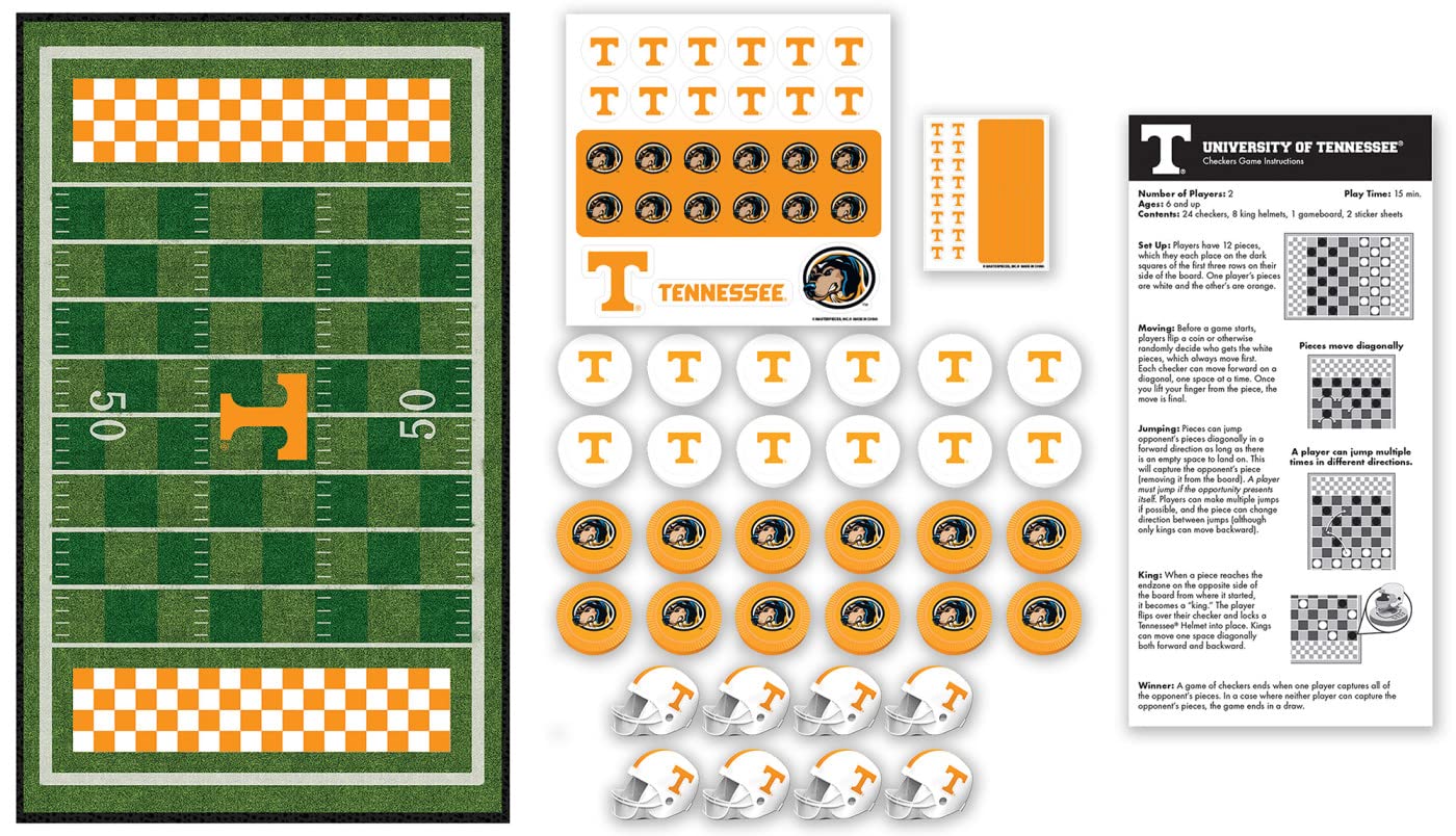 MasterPieces Family Game - NCAA Tennessee Checkers - Officially Licensed Board Game for Kids & Adults