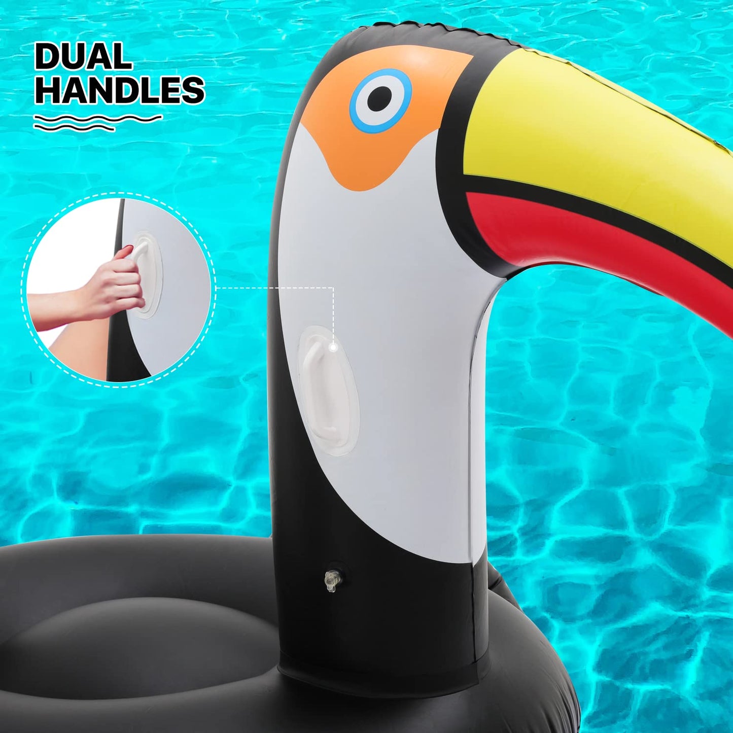 MoNiBloom Pool Float for mature-themed Inflatable Giant Floaties Toucan Lake Rafts Swimming Floaty Summer Beach Ride-ons