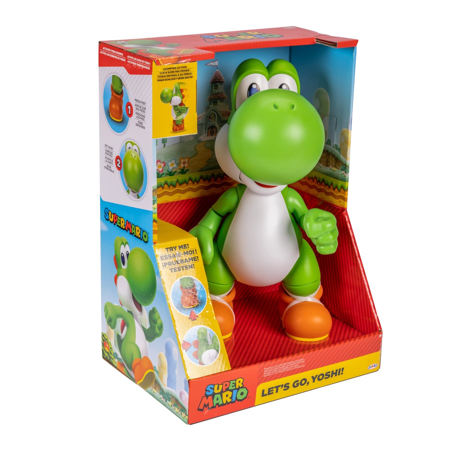 Super Mario Interactive Yoshi Action Figure - 12 Inch, Plastic, 20+ Sounds, Model 413994