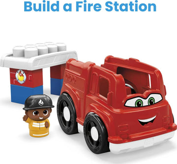 Mega Bloks First Builders Freddy Fire Truck Gcx09, Building Toys For Toddlers (6 Pieces)