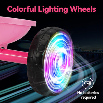 Liberry Toddler Tricycle with Light Up Wheels, Removable Pedal, Pink, 3 Wheel Bike for Ages 2-4, Ideal Indoor/Outdoor Riding Toy