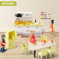 Giant Bean 85Pcs Wooden Plastic Dollhouse Furniture Set For 6 Rooms, Modern Dollhouse Accessories Pretend Play Furniture Toys Gi