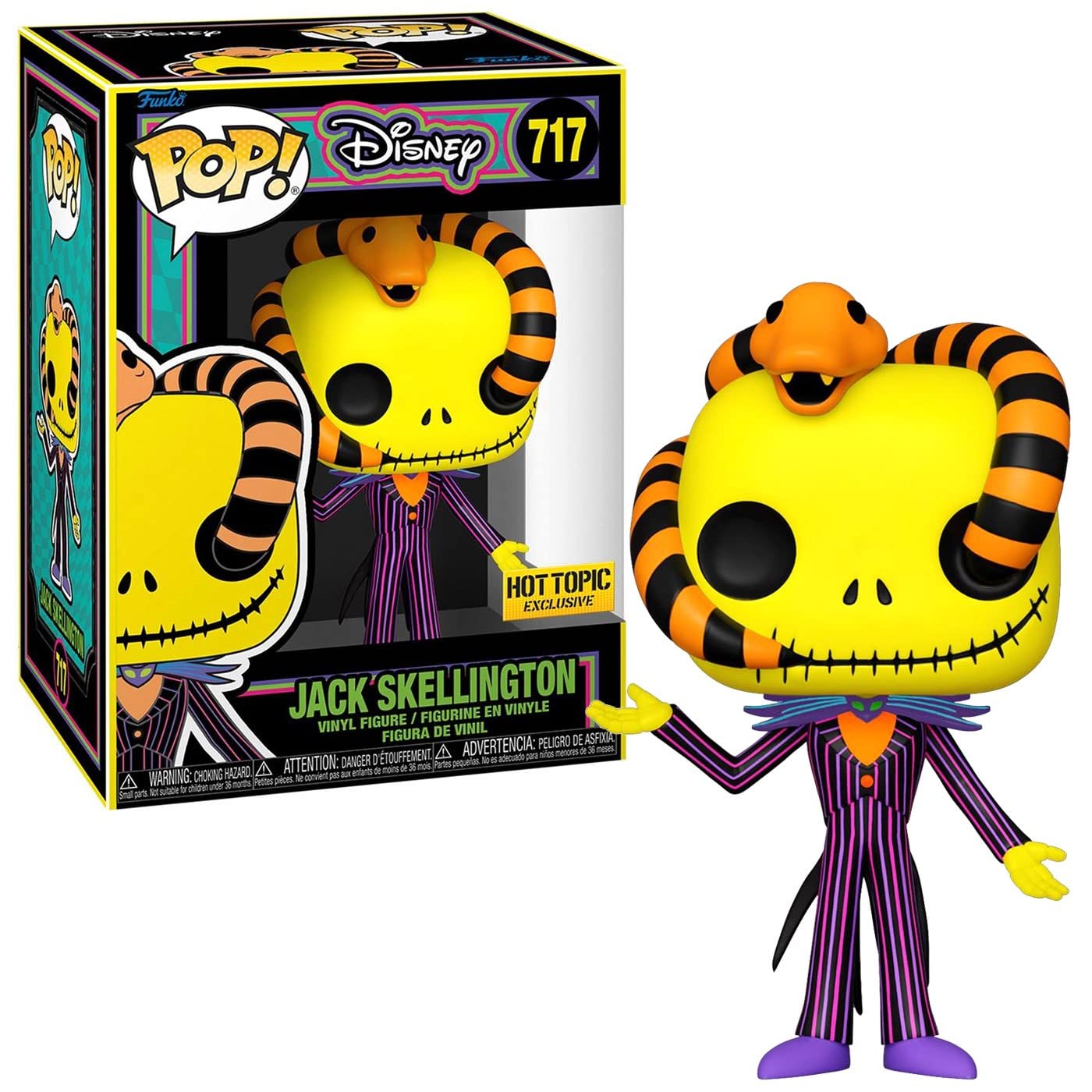 Pop! The Nightmare Before Christmas Jack Skellington With Snake Blacklight Special Edition