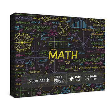 Math Formulas Puzzles 1000 Pieces For Adults, Impossible Difficult Jigsaw Puzzles Neon Art Puzzle, Funny Family Puzzle Collage Challenging Puzzles