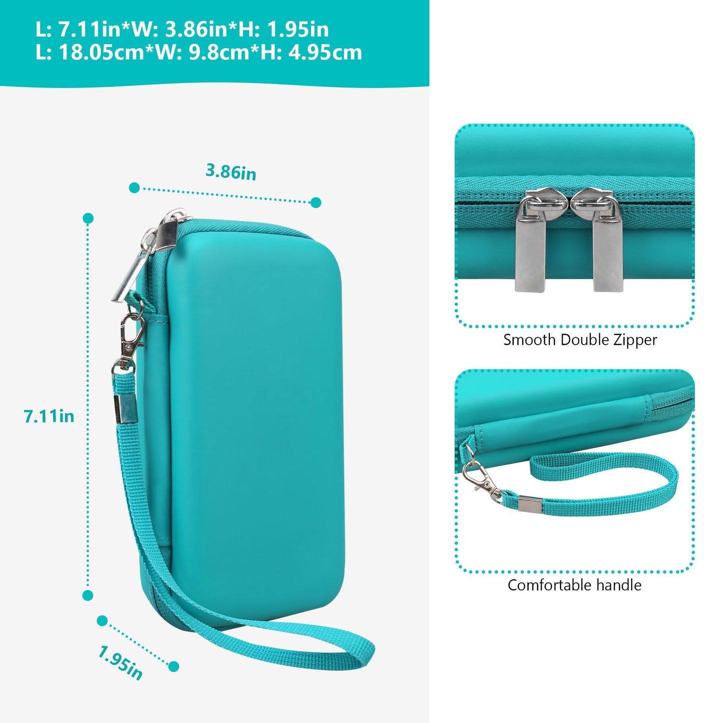 Supmay Carrying Case Compatible with KAVOYI / Beico / TEBIYOU 32 Bit Handheld Games for Kids  Portable Arcade Gaming Player Storage Holder Travel Bag with Mesh Pocket for Battery  USB Cable  Green