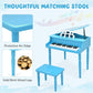 Goplus 30-Key Classical Kids Piano, Mini Grand Piano Wooden Learn-to-Play Musical Instrument Toy with Bench, Piano Lid, Music Ra