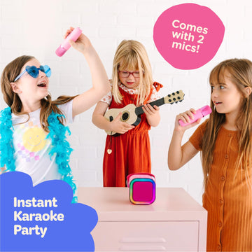 Move2Play, Mini Karaoke Machine For Kids | Includes 20+ Kids Songs | 2 Microphones | Connect With Bluetooth | Valentine'S Day & Birthday Gift | Ages 2, 3, 4, 5+ Year Old | Girls, Boys, & Toddler