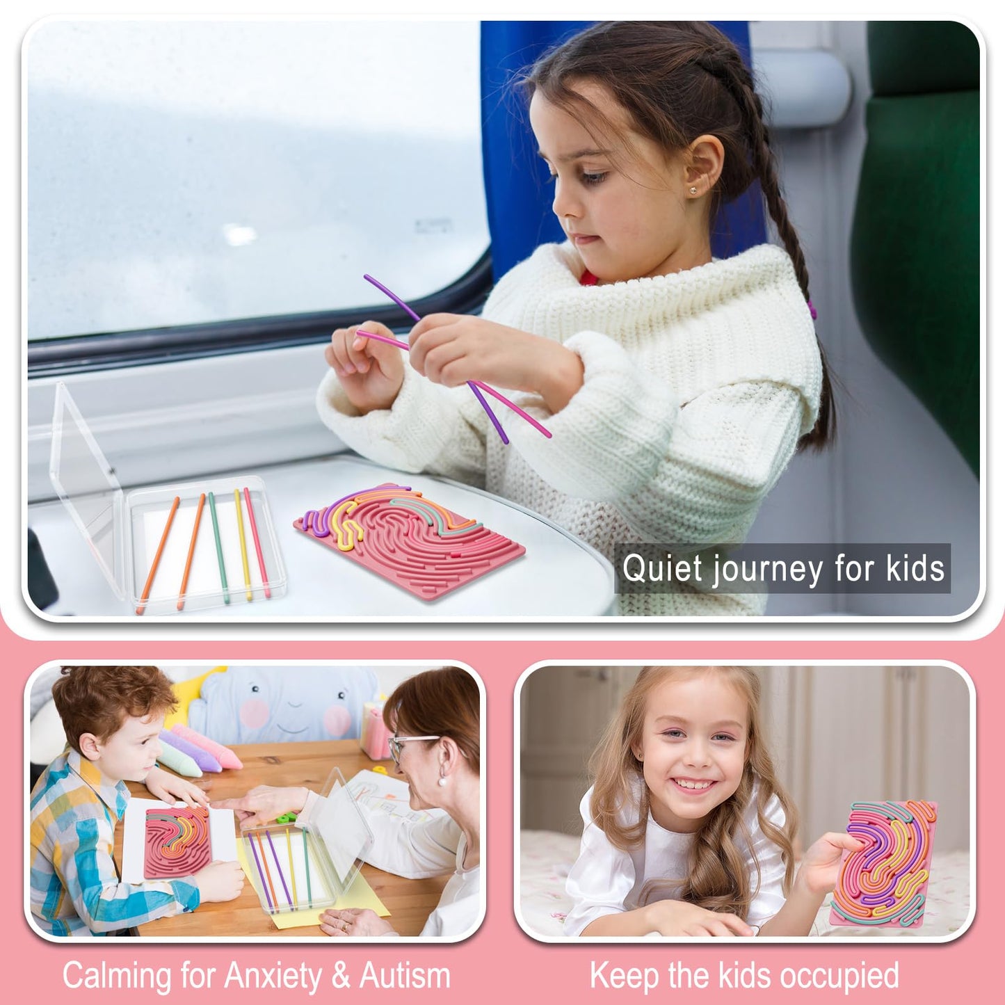 Sensory Fidget Toys For Kids Toddler Boy,Sensory Activity Board For Stress Anxiety Autistic Adhd, Calm Down Travel Airplane Esse