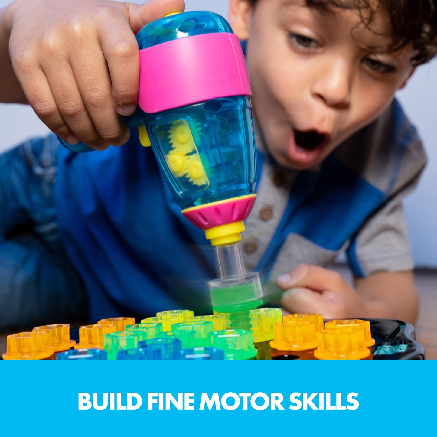 Educational Insights Design & Drill Brightworks, STEM Learning with Toy Drill, 53 Pieces, Ages 3+