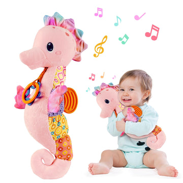 Fuzqq Baby Girl Toys 0-6 Months,Infant Musical Stuffed Animals Soft Toy With Bright Colors,Crinkle Sound Paper, Multi-Textures &