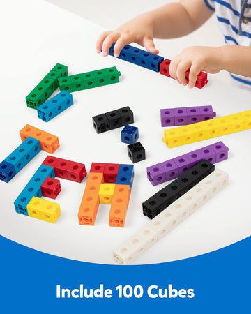 Coogam Math Cubes, Manipulatives Number Counting Blocks With Activity Snap Linking Cube Math Construction Toy Gift For Preschool Learning 3 4 5 Year Old