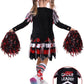 Girls Halloween Costumes, Scary Bloody Dead Cheerleader Costumes For Girls 8-10, Red Zombie Cheerleader Costume For Halloween Dr