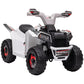 Aosom Kids Atv Quad Car, 6V Four-Wheeler Ride On Toy For Kids With Forward Backward Function, Wear-Resistant Wheels For Toddlers Ages 18-36 Months, White