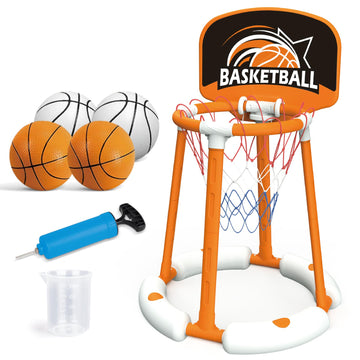 Talgic Pool Basketball Hoop Set For Pool With Backboard, 4 Balls & Pump, Pool Toys For Kids And Adults, Indoor Basketball Hoop For Toddler