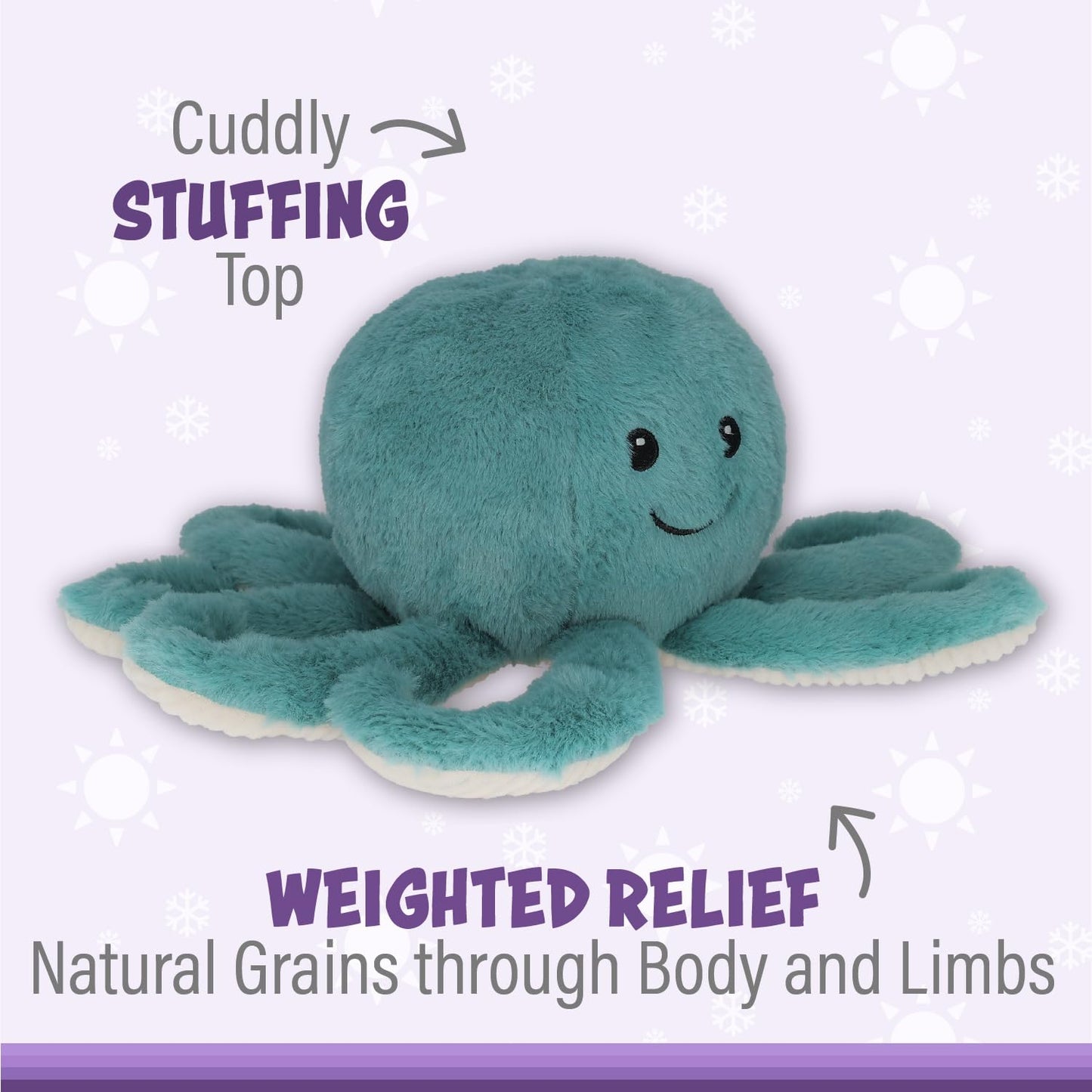 1I4 Group Warm Pals - Octopus - Cozy Lavender Scented Plush Toys - Stuffed Animal - Coolable Bedtime Comfort Plushie