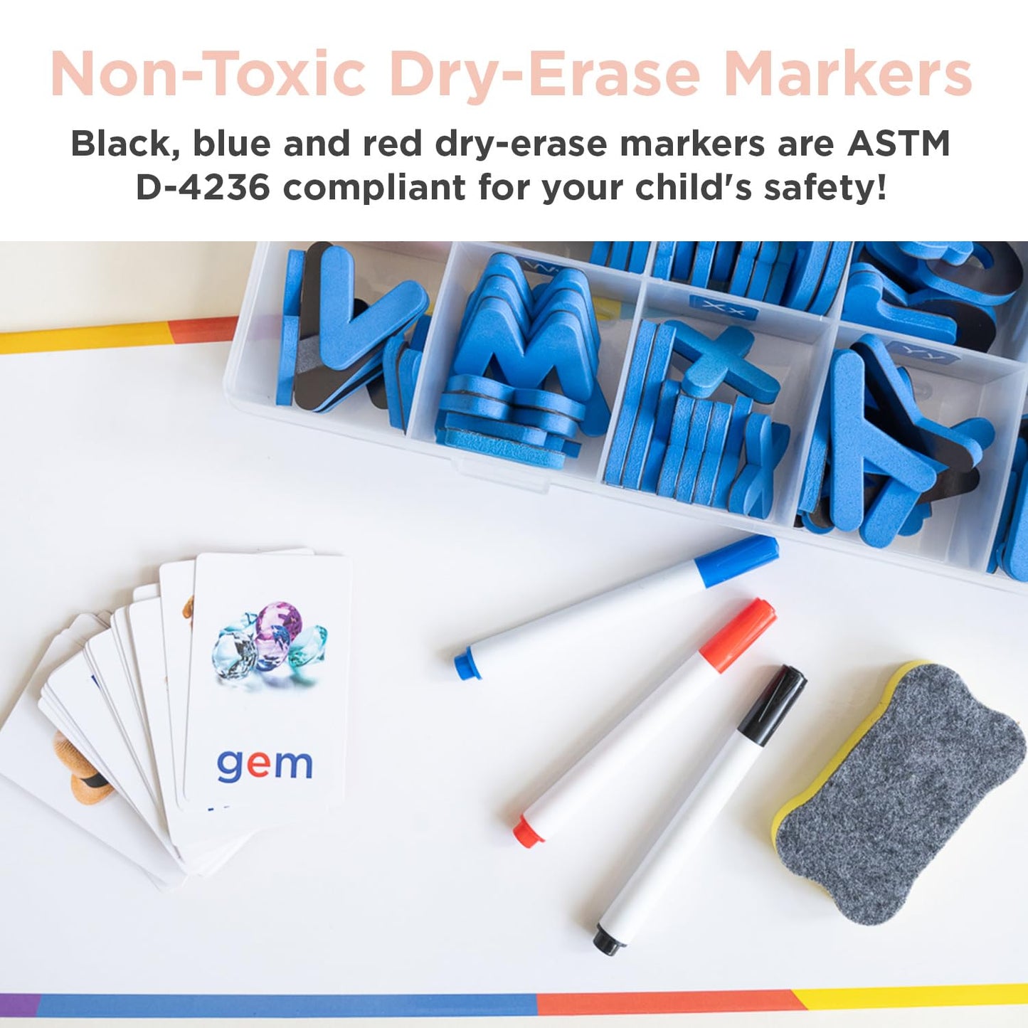 Magnetic Foam Letters For Kids - Classroom Alphabet Letters Kit 284 Pcs With Cvc Cards - Classic Abc Board Magnets