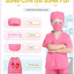BIBUTY Doctor Costume for Kids Scrubs for Girls Boys, Pretend Play & Dress Up Clothes for Kids, Halloween Costumes for Girls Doc